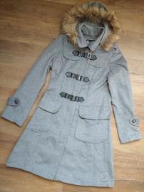 Cappotto medio/lungo grigio cappuccio zip
