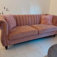 Divani  in camoscio rosa antico 