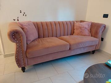Divani  in camoscio rosa antico 