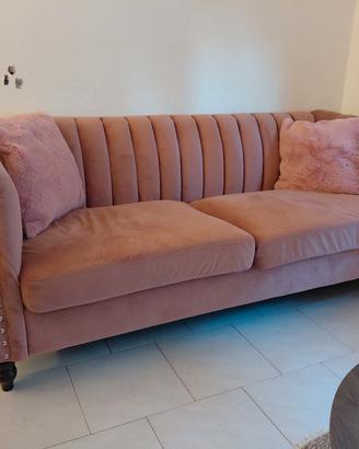 Divani  in camoscio rosa antico 