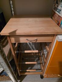 Mobiletto Portaoggetti da cucina con Rotelle