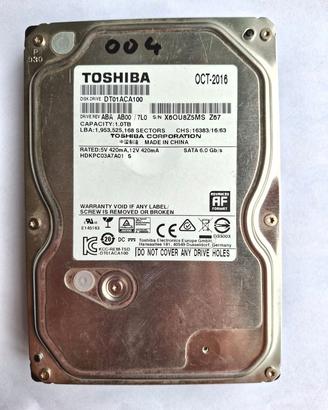 HDD 1TB SATAIII TOSHIBA DT01ACA100 20k Hrs SmartOK