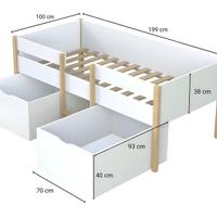 Letto Sissy con cassettoni
