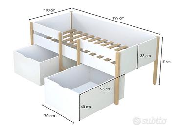 Letto Sissy con cassettoni