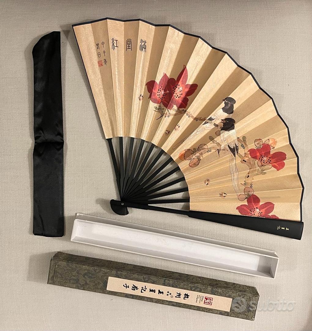 Sensu Ventaglio tradizionale Giapponese in Tessuto - Grande Onda con custodia | Japan Primavera