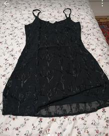 Vestito corto tulipano M donna pura seta nero