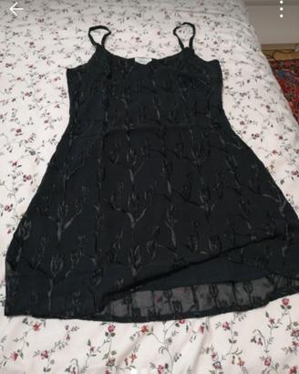 Vestito corto tulipano M donna pura seta nero