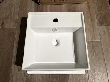 Lavabo da appoggio quadrato 41 cm ceramica