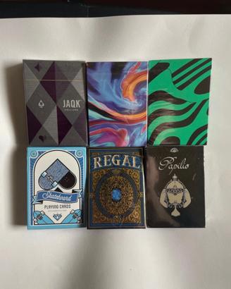 Lotto 6 mazzi rari sigillati magia cardistry poker