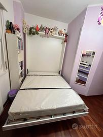 SISTEMA PARETE CON LETTO MATRIMONIALE E SCRIVANIA