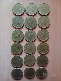 18 monete da 200 lire del 1977+500 arg.ecc 