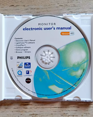 CD Driver e Manuale Monitor Philips Versione 4.0