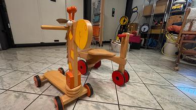 Triciclo e Giraffa in legno