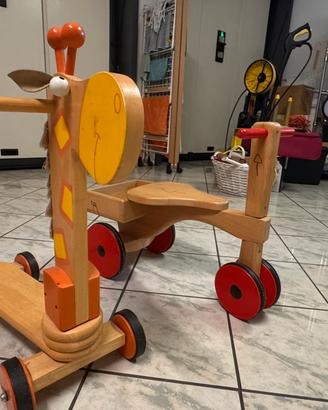 Triciclo e Giraffa in legno