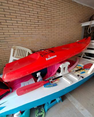 Canoa Rainbow Funny - Rossa con pagaia