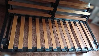 Rete matrimoniale divano letto con doghe in legno