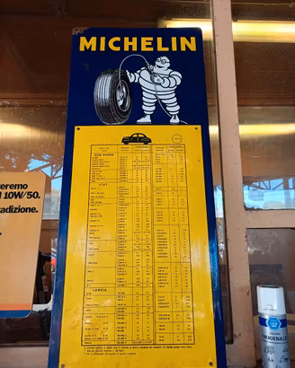 Tabella Michelin smaltata 1956 Alfa Romeo Lancia