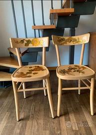 Sedie di legno, modello italia, decorazione unica