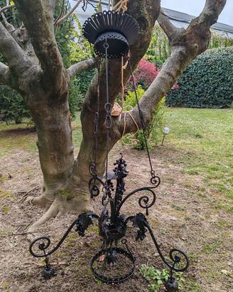 lampadario in ferro battuto primi 800 