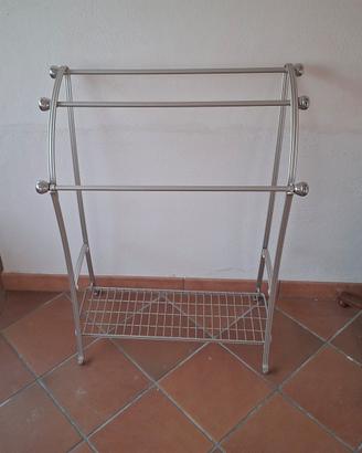 Portasciugamani da terra in metallo cromato