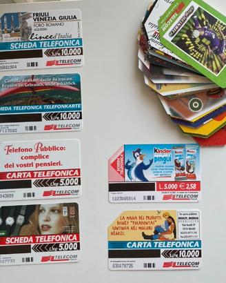 Lotto 60 schede telefoniche rare vintage anni 90