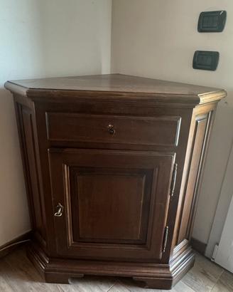 Mobile angolare porta TV in legno massello