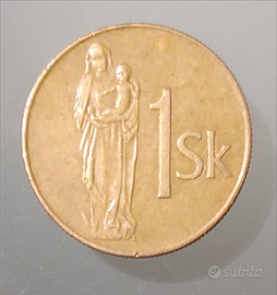 Moneta 1 corona Slovacchia 1993