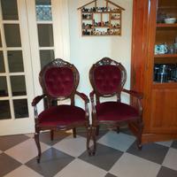 Coppia di sedie con appoggio