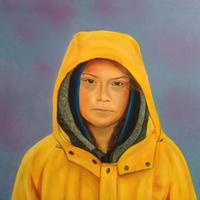 Quadro Greta Thunberg olio sutela 50 x 70
