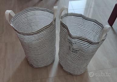 Ikea Sacco bianco con strisce nere (2)