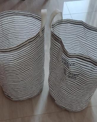 Ikea Sacco bianco con strisce nere (2)