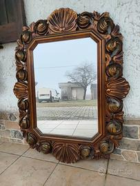 Specchio ottagonale stile Barocco con cornice a co