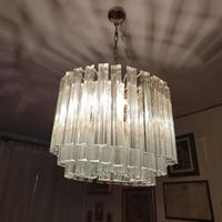 lampadario Venini con triedri in cristallo