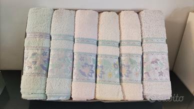 6+6+1 telo, completo asciugamani 13 pezzi COTONE