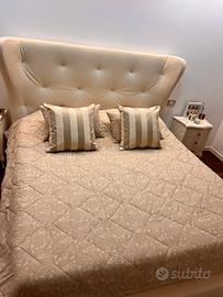 Letto  KING SIZE in pelle beige 190x200