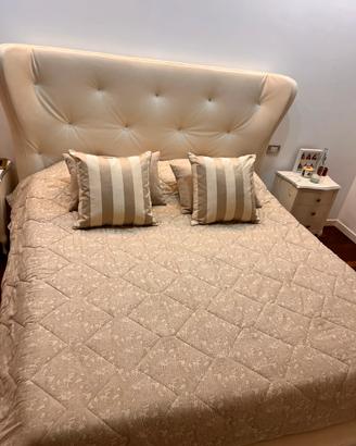 Letto  KING SIZE in pelle beige 190x200