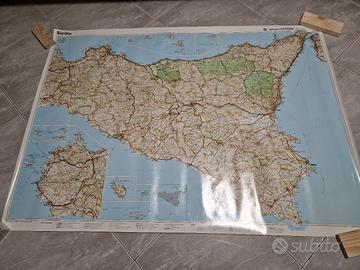 Carta geografica Sicilia Touring Club 1996