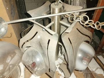 Lampadari di in vetro penso murano con cromatura