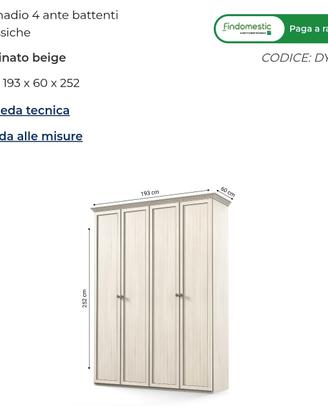 armadio 4 ante cecilia mondo convenienza 