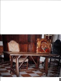 ANTICO TAVOLO LOMBARDO A CAPRETTA  PRIMA META' 700