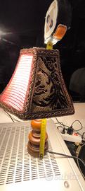 Lampada Etnica Con Paralume Artigianale In Stoffe 