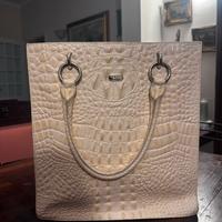Borsa Tosca Blu effetto coccodrillo beige