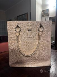 Borsa Tosca Blu effetto coccodrillo beige