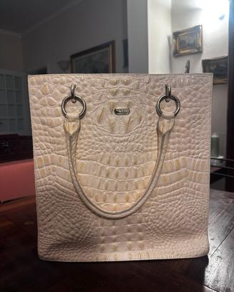 Borsa Tosca Blu effetto coccodrillo beige