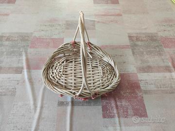 portavaso cestino in vimini decorato in resina