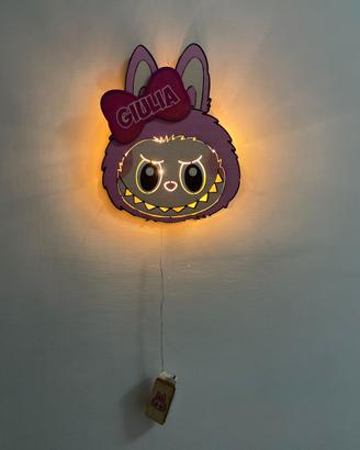 Lampada personalizzata Labubu in legno LED
