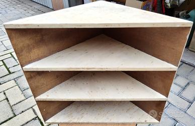 Mobiletto Angolare in Legno a 3 ripiani