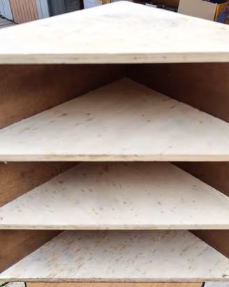 Mobiletto Angolare in Legno a 3 ripiani