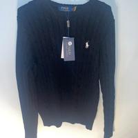 Maglione ralph lauren nero con logo bianco