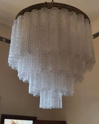 lampadario con cilindri in vetro